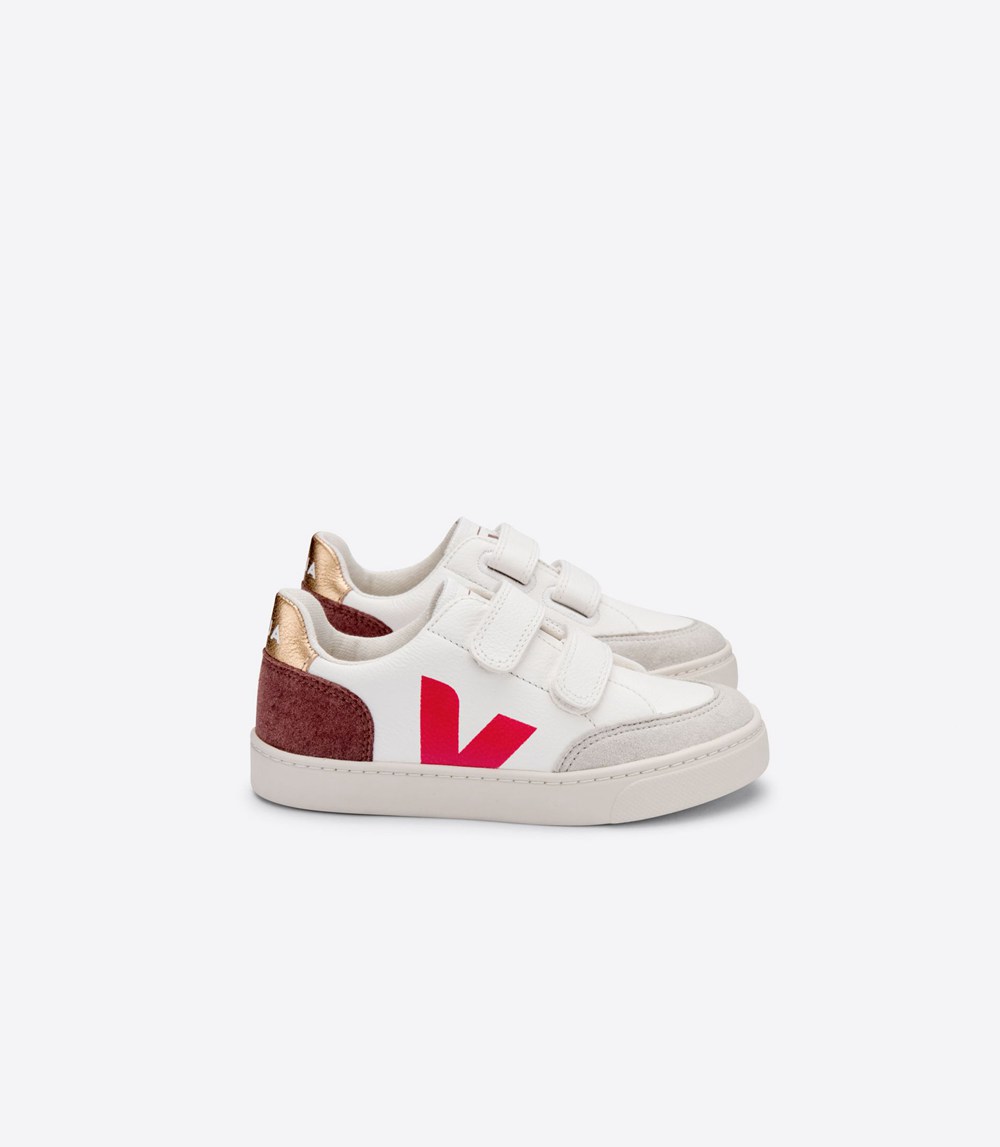 Veja Trainers Kids White - V-12 Velcro Chromefree - PADR-37580